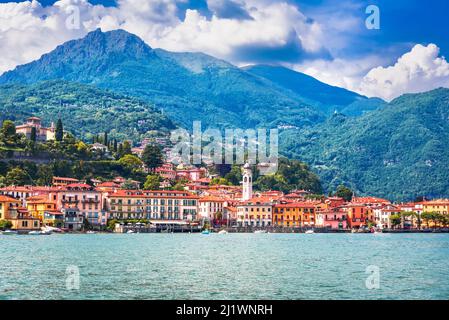 Menaggio, Lake Como - Scenic town on Lago di Como coastline, Lombardy must visit Italy spotlight. Stock Photo