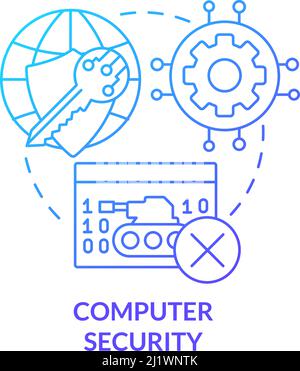 Computer security blue gradient concept icon Stock Vector