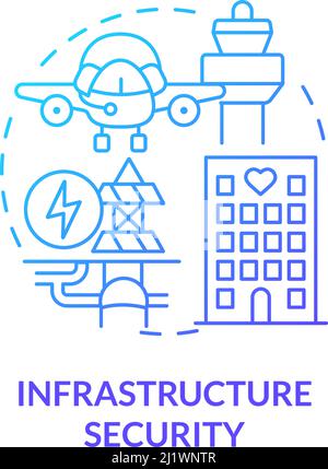 Infrastructure security blue gradient concept icon Stock Vector