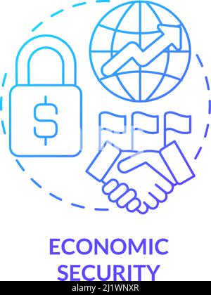 Economic security blue gradient concept icon Stock Vector