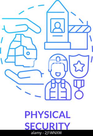 Physical security blue gradient concept icon Stock Vector