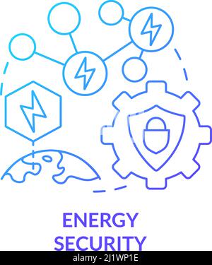 Energy security blue gradient concept icon Stock Vector