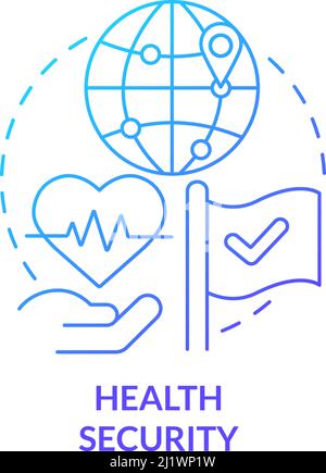 Health security blue gradient concept icon Stock Vector