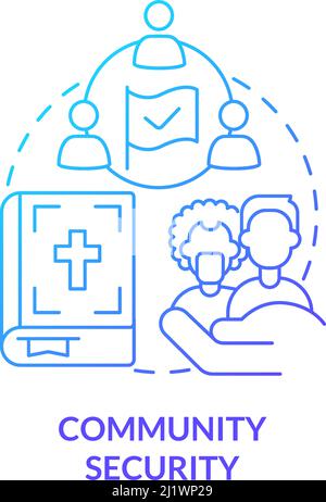 Community security blue gradient concept icon Stock Vector