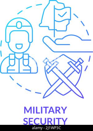 Military security blue gradient concept icon Stock Vector