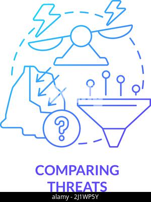 Comparing threats blue gradient concept icon Stock Vector