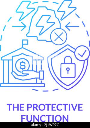 Protective function blue gradient concept icon Stock Vector
