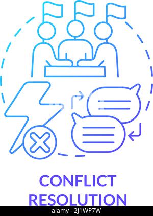 Conflict resolution blue gradient concept icon Stock Vector