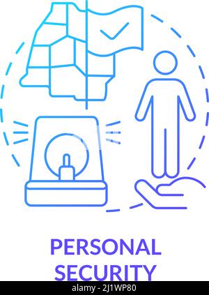 Personal security blue gradient concept icon Stock Vector