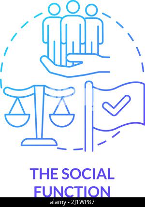 Social function blue gradient concept icon Stock Vector