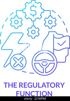 Regulatory function blue gradient concept icon Stock Vector