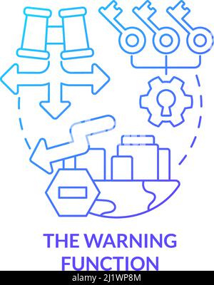 Warning function blue gradient concept icon Stock Vector