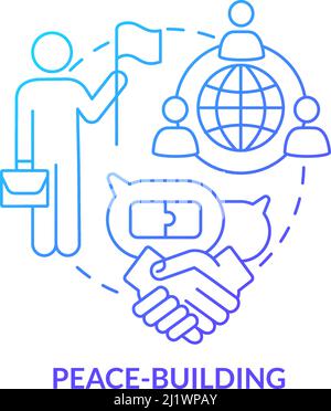 Peace-building blue gradient concept icon Stock Vector