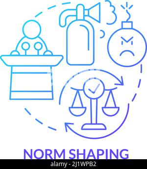 Norm shaping blue gradient concept icon Stock Vector