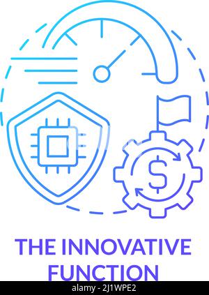 Innovative function blue gradient concept icon Stock Vector