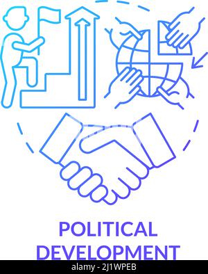Political development blue gradient concept icon Stock Vector