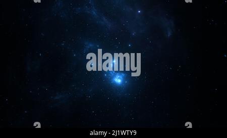 Panorama Space scene with planets, stars and galaxies. Banner template. Many Nebulae and galaxies in space, many light years away. Deep Universe. Larg Stock Photo