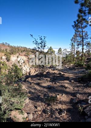 Lunar Landscape, environmental and geological landmark in National Park Teide, Tenerife, Canary Islands, Spain Stock Photo