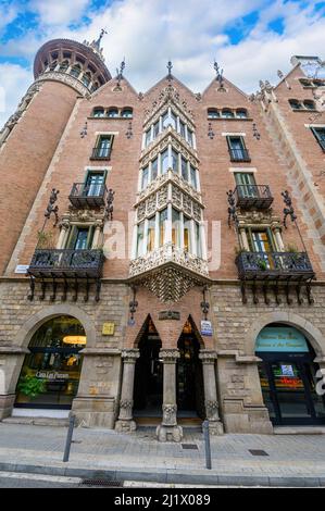 Barcelona, Spain. Casa de les Punxes, an outstanding example of late Modernism building Stock Photo