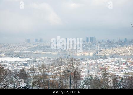 The Camlica hill is the best viewpoint in Istanbul, as from here you see almost the entire Bosphorus strait, as well the whole city. Stock Photo