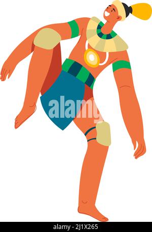 Aztec or mayan man, inca ethic male character Stock Vector