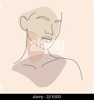 Vector portrait in a minimalist style. Portrait of a woman. Stock Vector