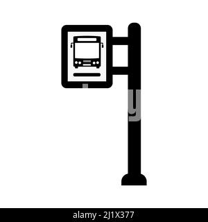 Bus stop icon design. Bus stop symbol icon in trendy flat style design. Vector illustration. Stock Vector