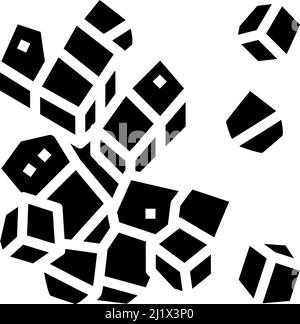cubes cut eggplant glyph icon vector illustration Stock Vector