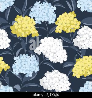 Beautiful Hydrangea flowers pattern seamless Stock Photo
