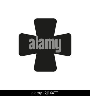 Cross black icon. Christian cross silhouette. Vector illustration isolated on white. Stock Vector