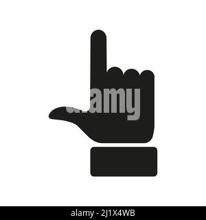 Finger pointer symbol. Hand line icon. Black arm gesture silhouette. Stock Vector