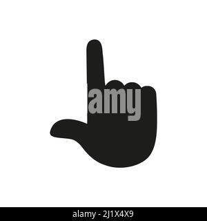 Finger pointer symbol. Hand line icon. Black arm gesture silhouette. Stock Vector