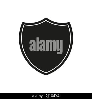 Shield black icon. Shielding silhouette. Vector illustration isolated. Stock Vector