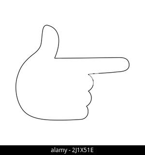 Finger pointer symbol. Hand line icon. Black arm gesture silhouette. Stock Vector