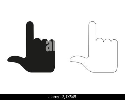 Finger pointer symbol. Hand line icon. Black arm gesture silhouette. Stock Vector