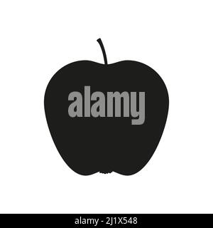 Apple silhouette black icon. Vector isolated on white Stock Vector