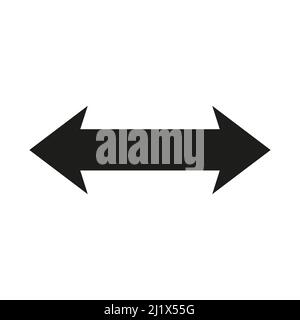 Double arrow symbol. 2 side arrow icon. Vector isolated on white. Stock Vector