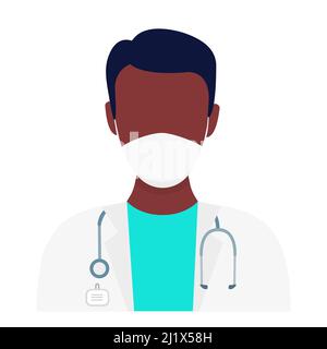 Doctors and nurses characters wearing medical masks. Medicine support concept. Stock Vector
