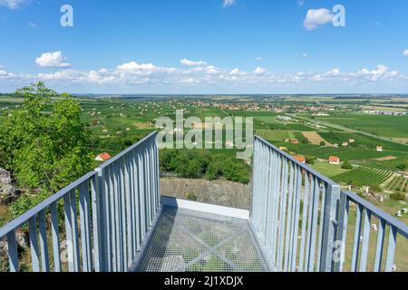 arial pathwalk observation viewpoint bridge over Nagyharsany ststue park from Szarsomlyo Stock Photo
