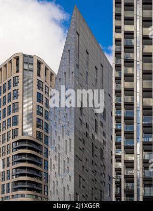 Contemporary high-rise buildings on City Road, London. Stock Photo