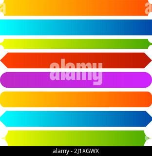 Banner, button, bar shapes with blank, empty space design element - stock vector illustration, clip-art graphics Stock Vector