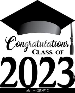 Class of 2023 Script Black and White Stock Photo