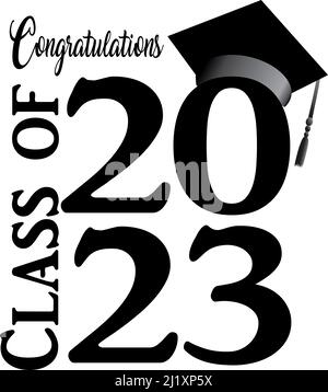 Class of 2023 Script Black and White Stock Photo