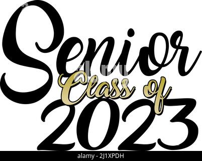 Senior class of 2023 gold script Stock Photo