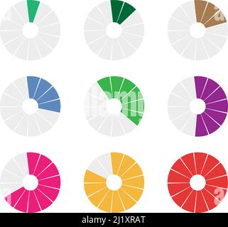 Preloader, circular loading bar. Pie chart, pie graph. Vector template - stock vector illustration, clip-art graphics Stock Vector