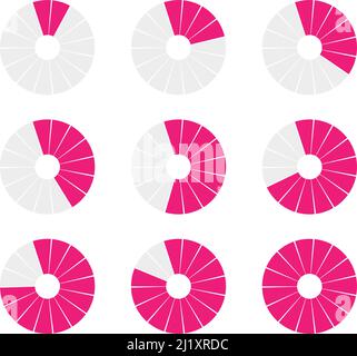 Preloader, circular loading bar. Pie chart, pie graph. Vector template - stock vector illustration, clip-art graphics Stock Vector