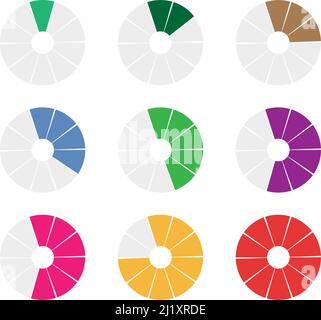 Preloader, circular loading bar. Pie chart, pie graph. Vector template - stock vector illustration, clip-art graphics Stock Vector