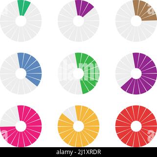 Preloader, circular loading bar. Pie chart, pie graph. Vector template - stock vector illustration, clip-art graphics Stock Vector