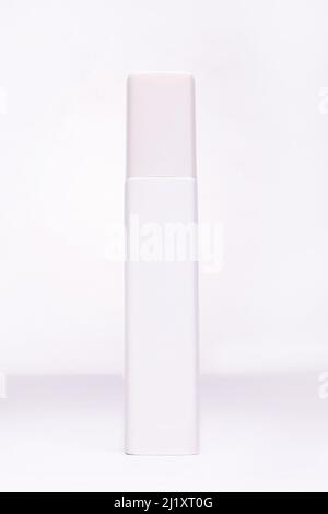 white bottle for cosmetics on a white background Stock Photo