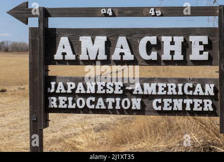 The Granada War Relocation Center, known to the internees as Camp Amache, was a Japanese American concentration camp located in southeast Colorado, so Stock Photo